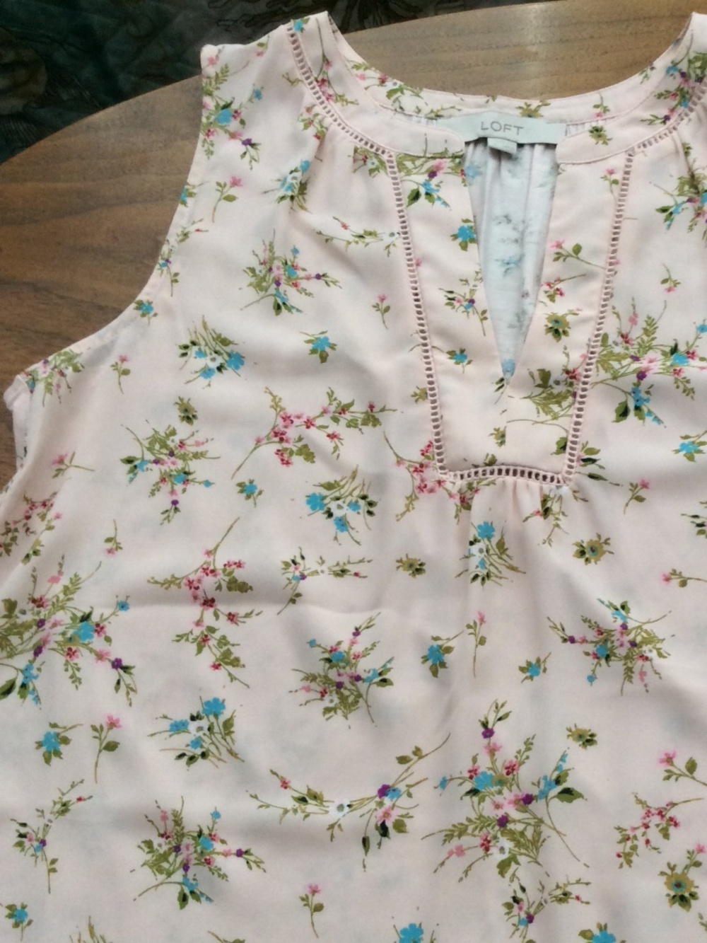 Loft sleeveless floral blouse